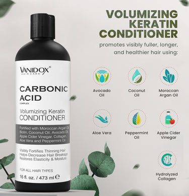 Carbonic Acid Shampoo and Conditioner | Revitalizes Hair Growth | Scalp Soothing Formula | Washes away Dandruff